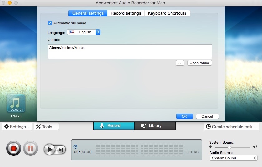 Apowersoft Audio Recorder for Mac 2.4 : Preferences Window