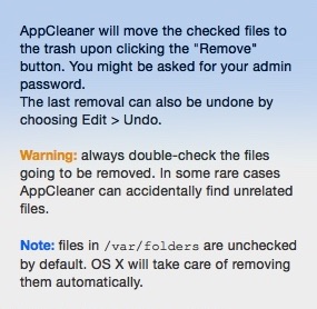 AppCleaner 3.4 : Tips Window