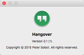 Hangover 0.1 beta : About Window