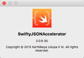 SwiftyJSONAccelerator 0.0 : About Window