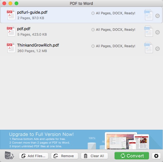PDF to Word by Flyingbee 1.1 : Add Files