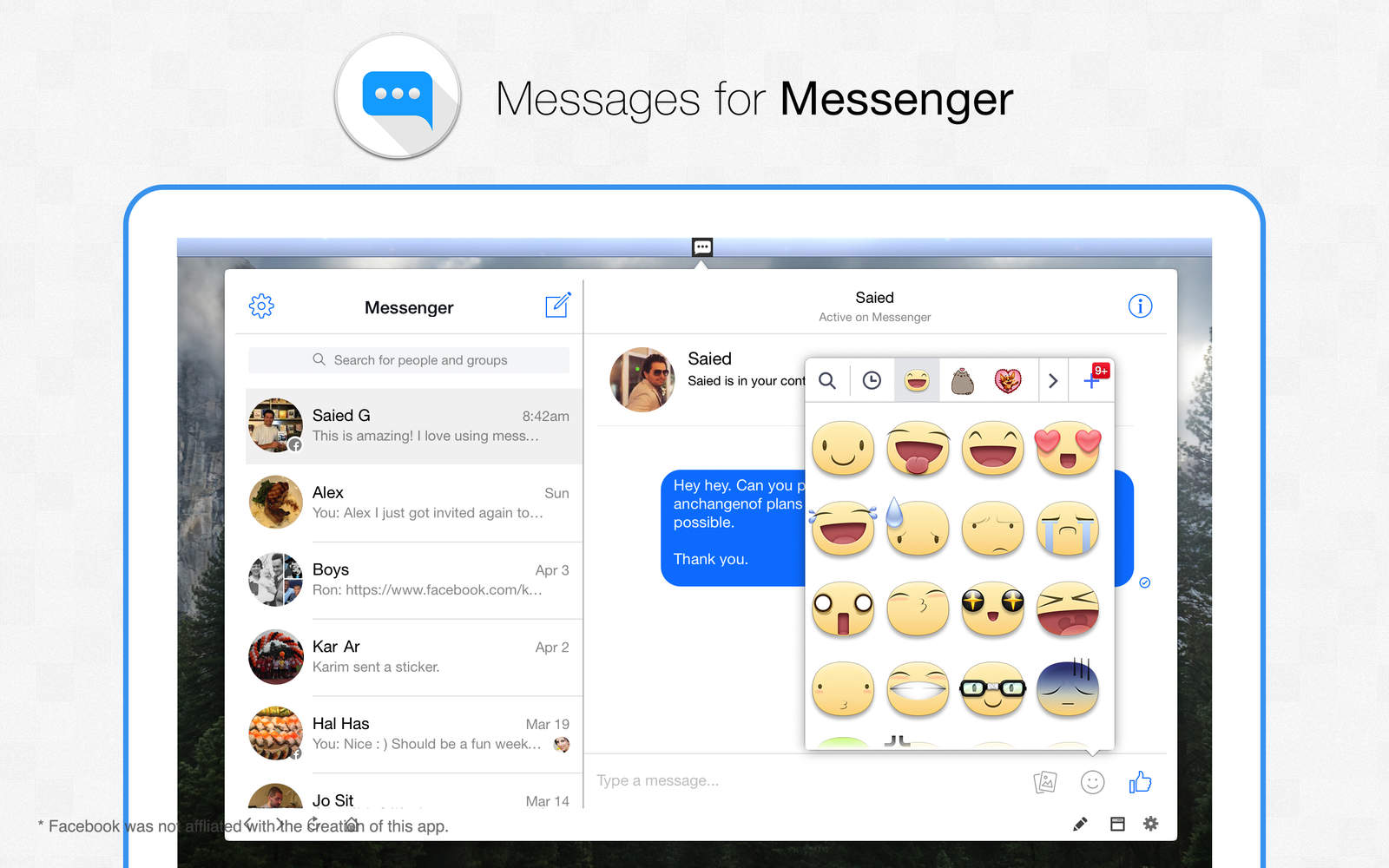 Messages for Messenger 1.1 : Main Window