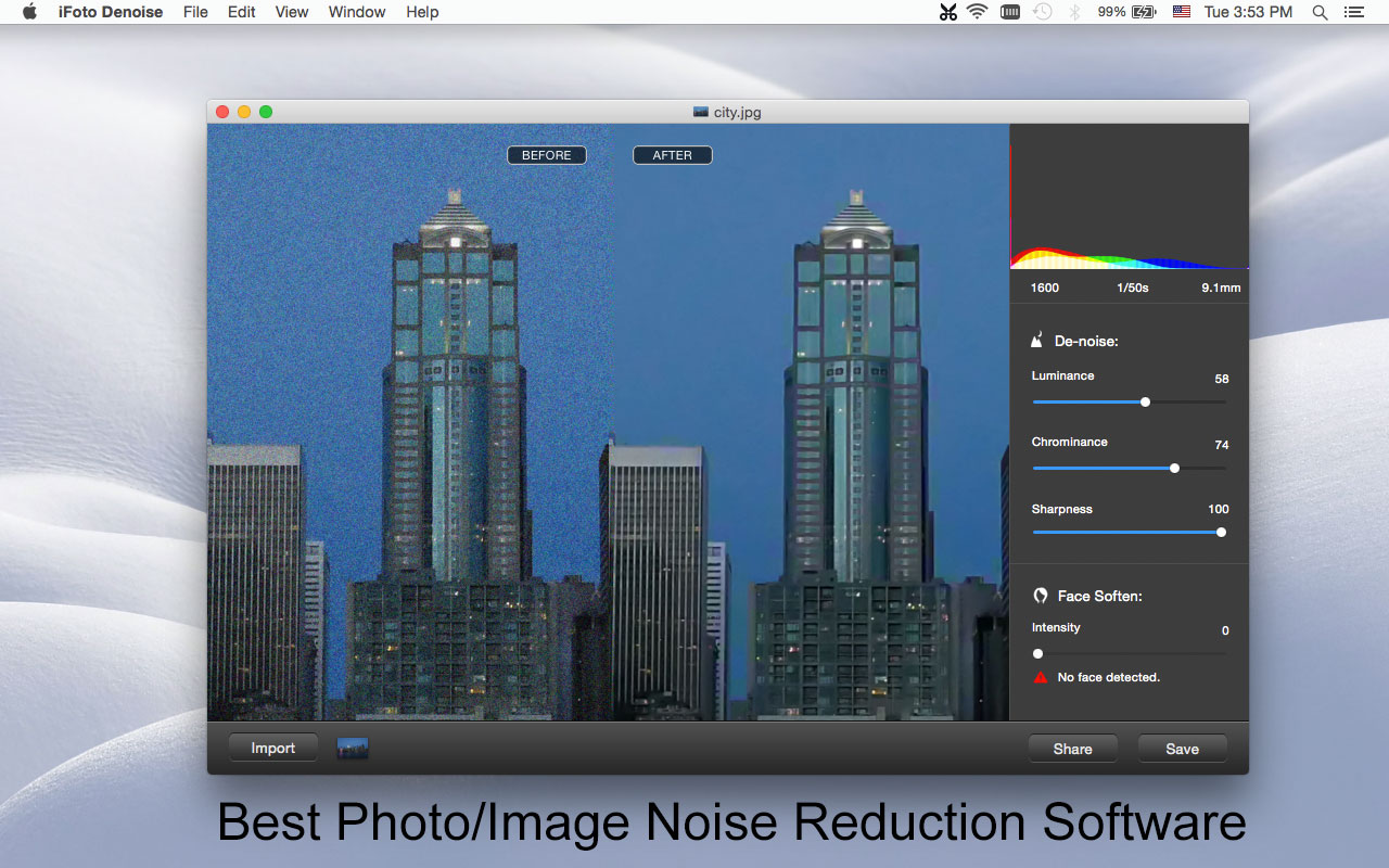 iFotosoft Photo Denoise for Mac 2.0 : Main Window