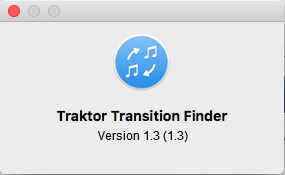 TraktorTransitionFinder 1.3 : About Window