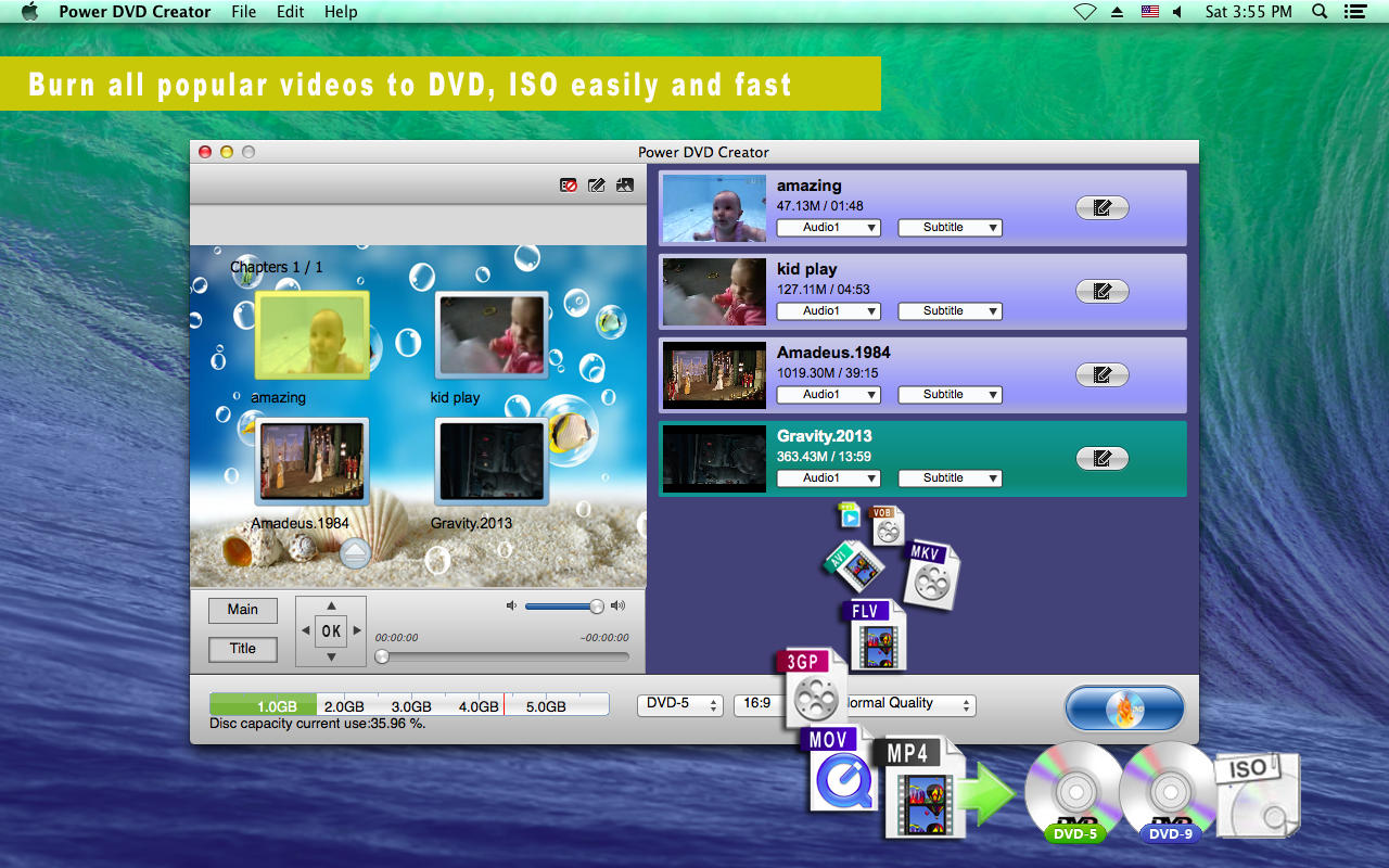 Power DVD Creator 1.3 : Main Window