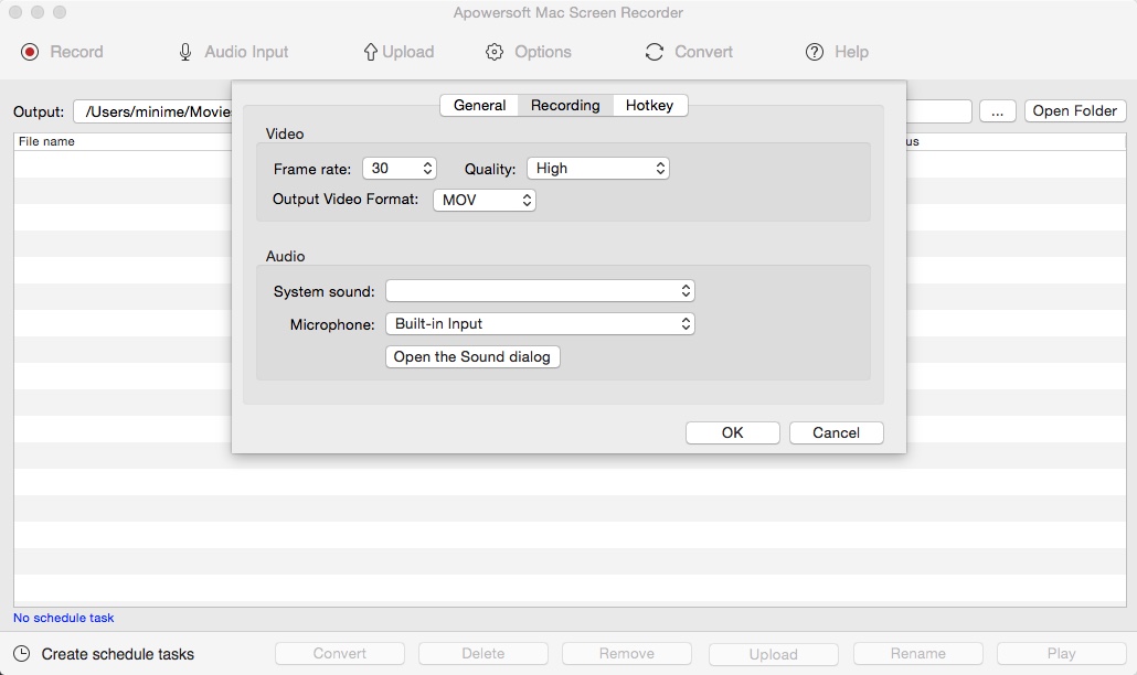 Apowersoft Mac Screen Recorder 2.8 : Configuring Recording Settings