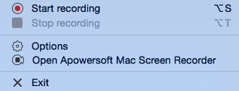 Apowersoft Mac Screen Recorder 2.8 : Main Menu