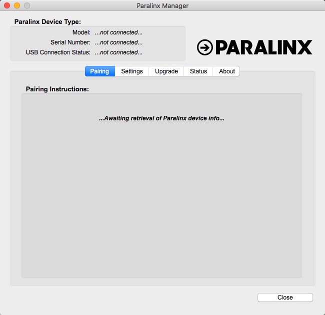 ParalinxManager 1.0 : Main window