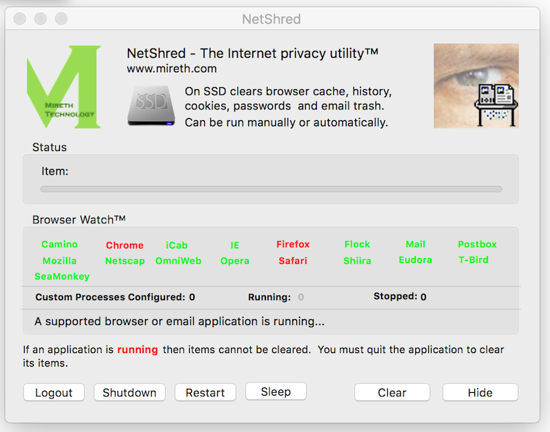 NetShred X 5.0 : Main Window