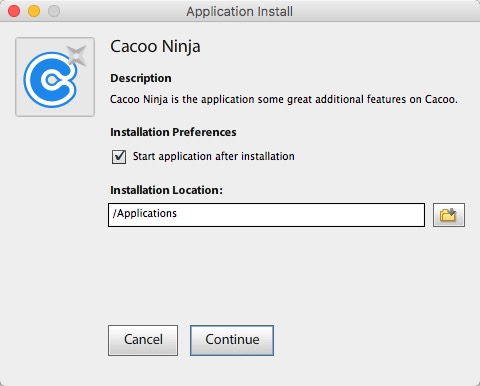 Cacoo Ninja 1.3 : Install Window