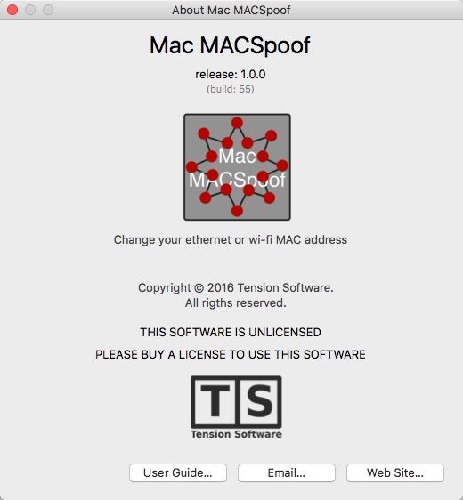 Mac MACSpoof 1.0 : About Window
