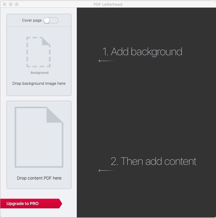 PDF Letterhead Lite 1.4 : Main Screen