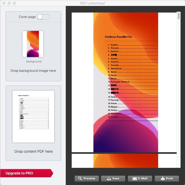 PDF Letterhead Lite 1.4 : Previewing