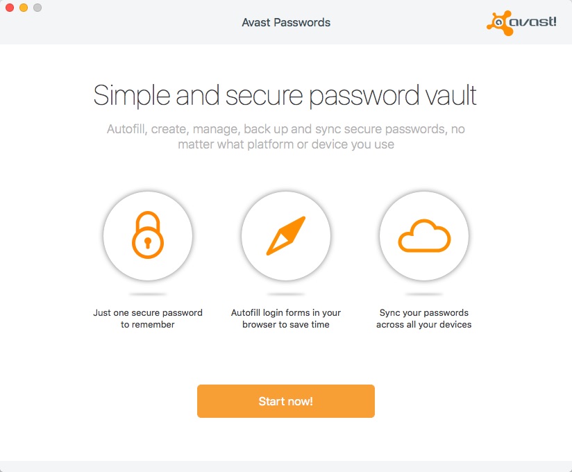 Avast Passwords 1.0 : Main window