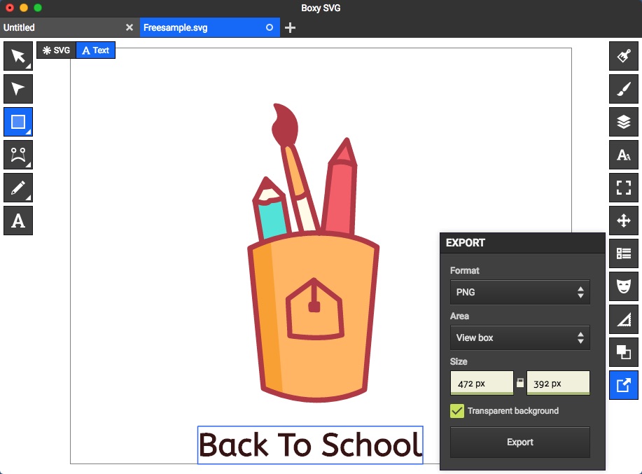 Boxy SVG 2.1 : Exporting Image