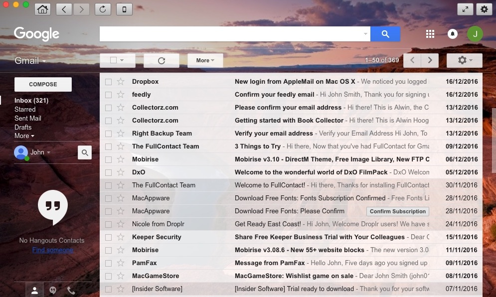 Go for Gmail 2.4 : Desktop View