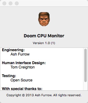 Doom CPU Monitor 1.0 : About Window