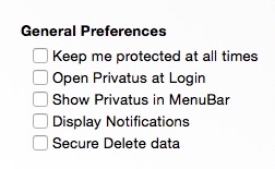 Privatus 4.1 : Preferences Window