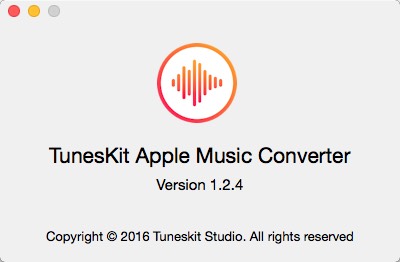 TunesKit Apple Music Converter 1.2 : About Window