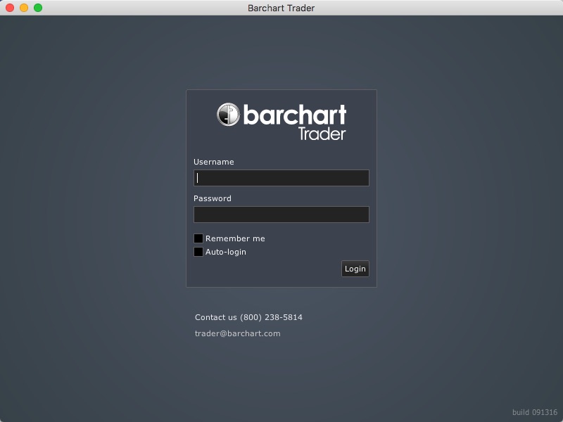 Barchart Trader 1.0 : Main window