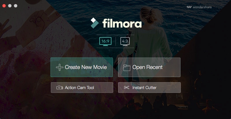 Wondershare Filmora 8.0 : Welcome Window