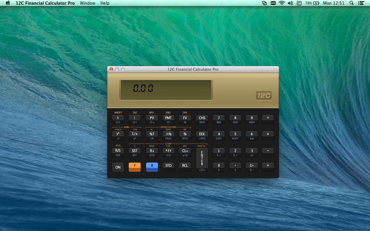 12C Financial Calculator Pro 1.1 : Main Window