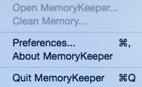 MemoryKeeper 1.3 : Main Menu