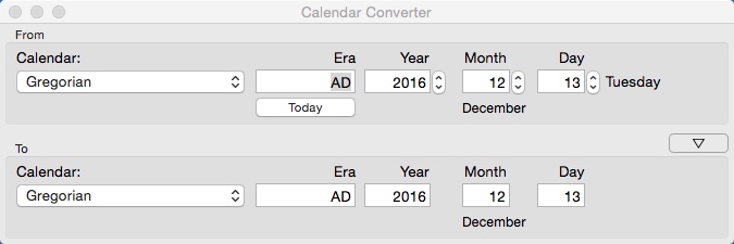 Calendar Converter 2.2 : Main Window