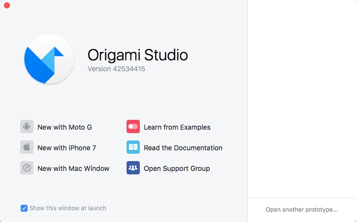 Origami Studio 0.4 : Main window
