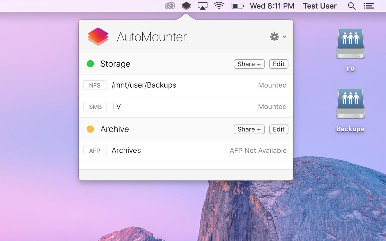 AutoMounter 1.2 : Main Window