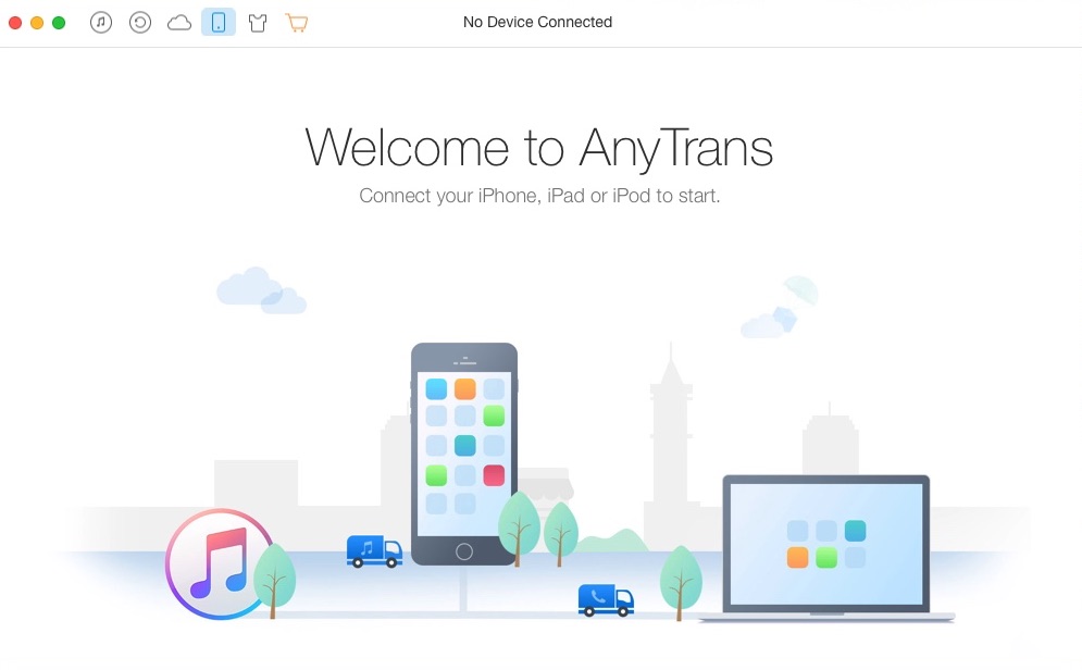 AnyTrans for iOS 5.2 : Welcome Window