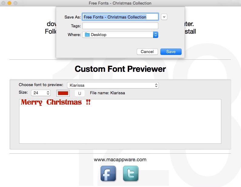 Free Fonts - Christmas Collection 4.0 : Selecting Destination Folder