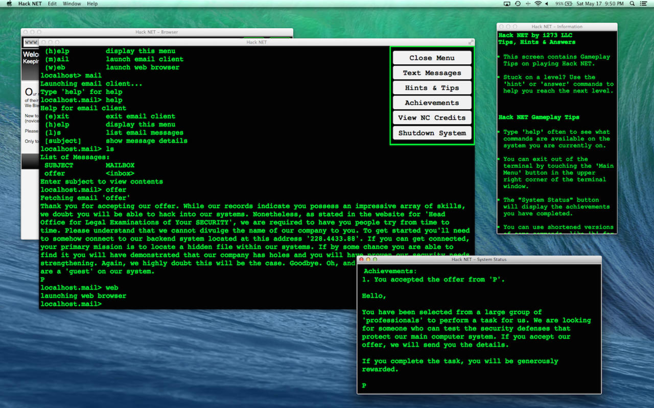 Hacknet 1.0 : Main Window