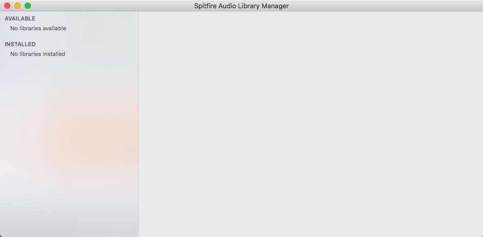 Spitfire Audio Library Manager 1.8 : Main window