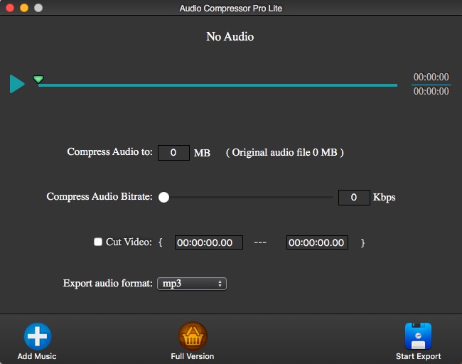 Audio Compressor Pro Lite 3.1 : Main window