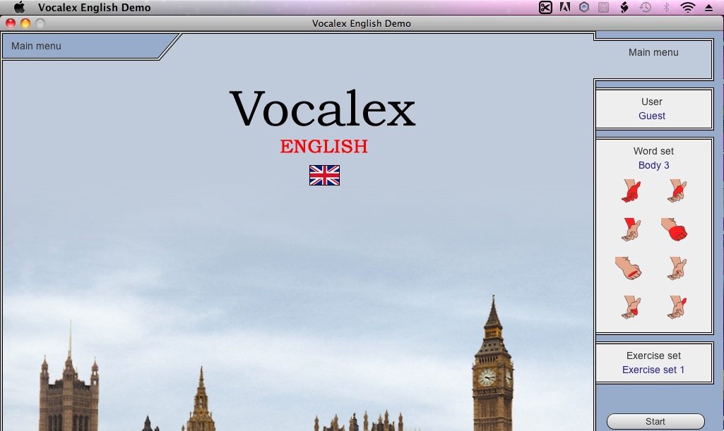 Vocalex English Demo 1.0 : Main window