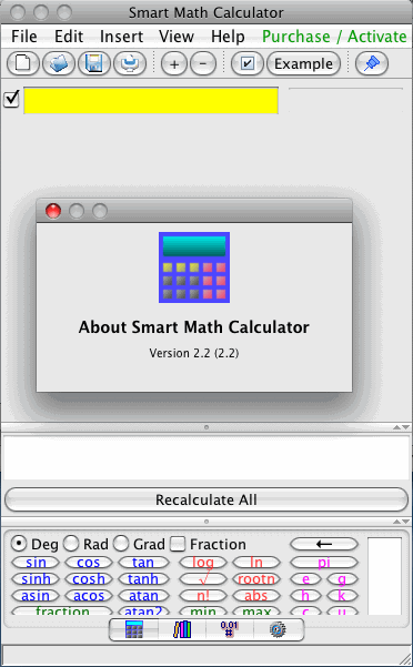 Smart Math Calculator 2.2 : Main Window