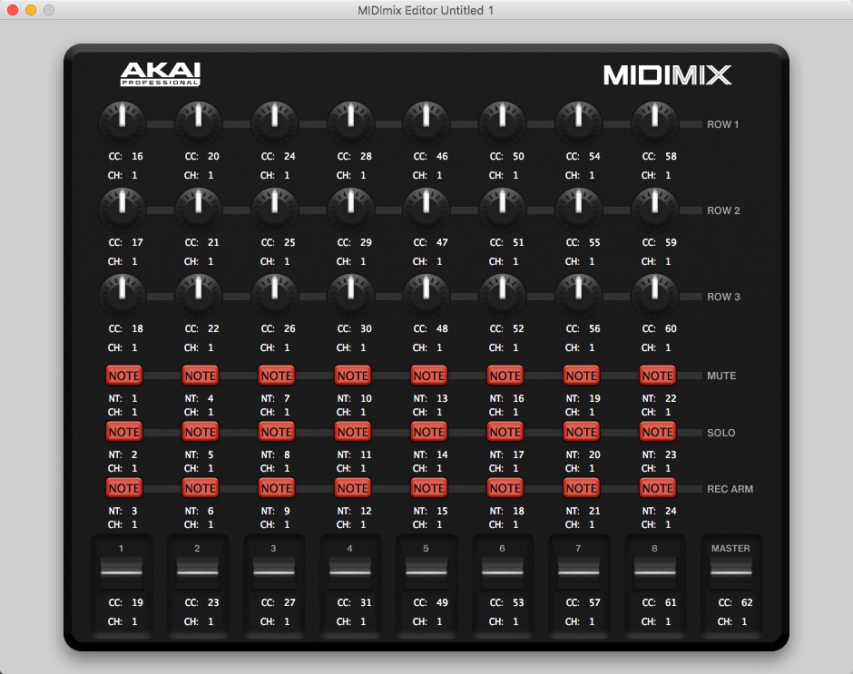 MidiMix Editor 1.0 : Main window