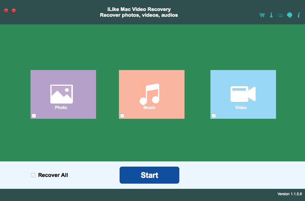 iLike Mac Video Recovery 1.1 : Main Window