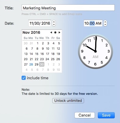 Countdowns 1.3 : Adding Personal Countdown Entry