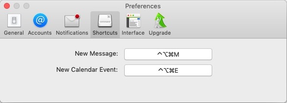 Kiwi for Gmail Lite 2.0 : Shortcuts Preferences 