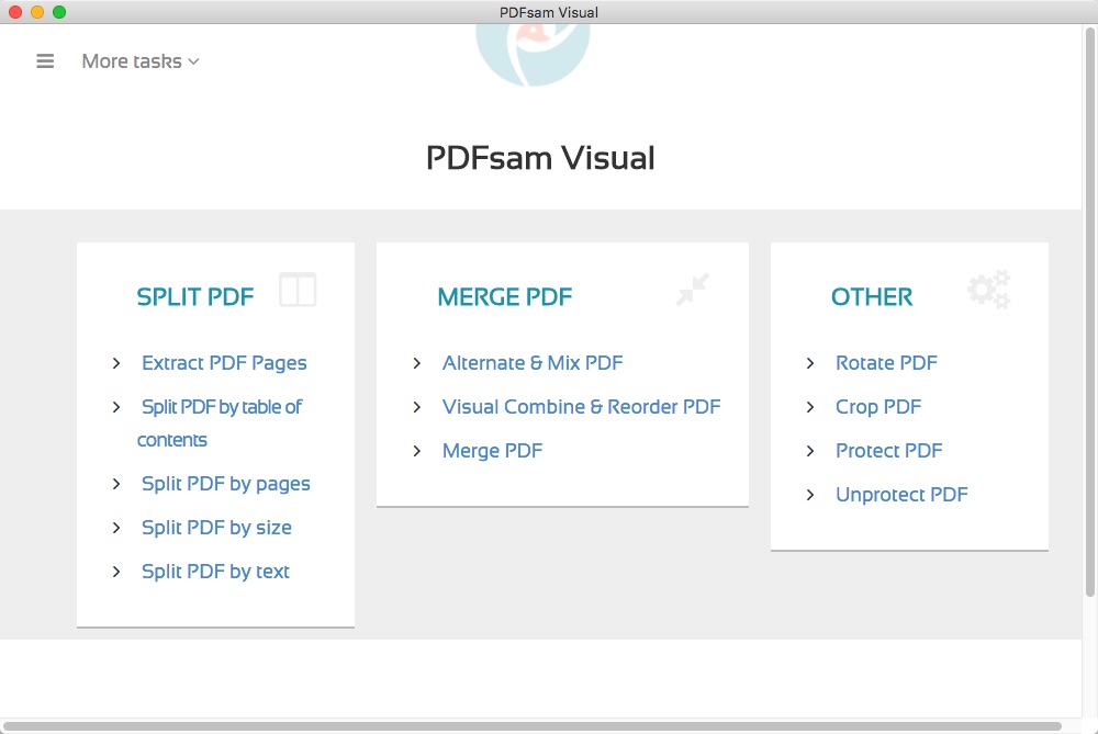 PDFsam Visual 1.0 : Main window
