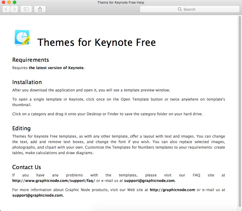 Themes for Keynote Free 2.3 : Help Guide