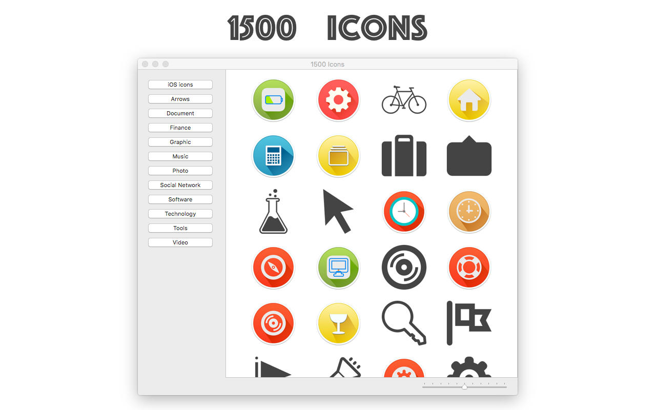 1500 Icons 1.0 : Main Window