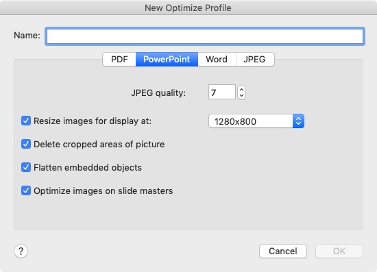 NXPowerLite Desktop 8.0 : New Optimized Profile - PowerPoint 