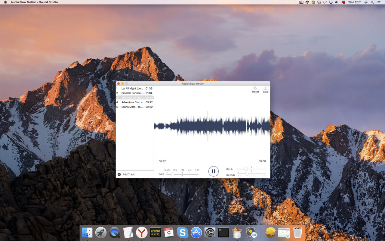Audio Slow Motion - Sound Studio 1.0 : Main Window