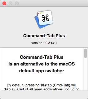 Command-Tab Plus 1.0 : About Window