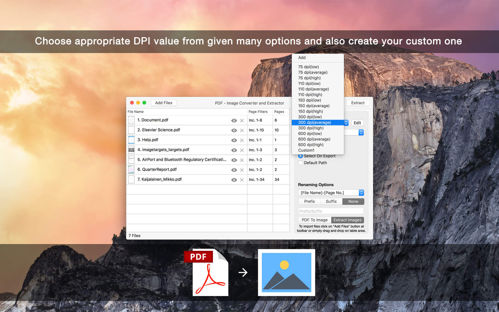 PDF - Image Converter and Extractor 1.2 : Main Window