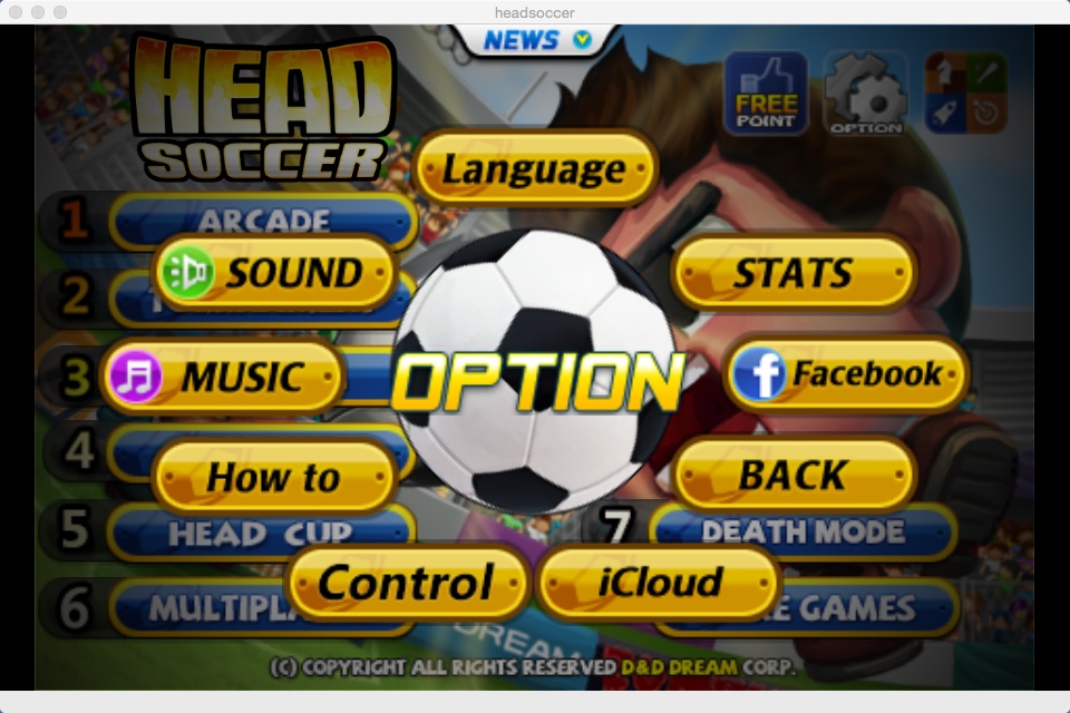 Head Soccer 5.3 : Game Options