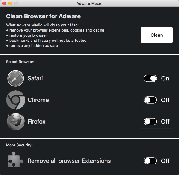 Adware Medic 1.0 : More Security Options